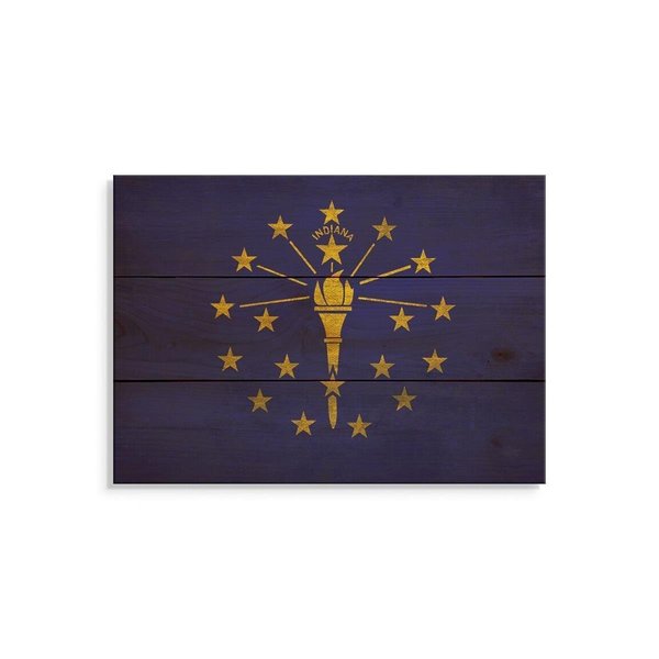 Wile E. Wood 15 x 11 in. Indiana State Flag Wood Art FLIN-1511